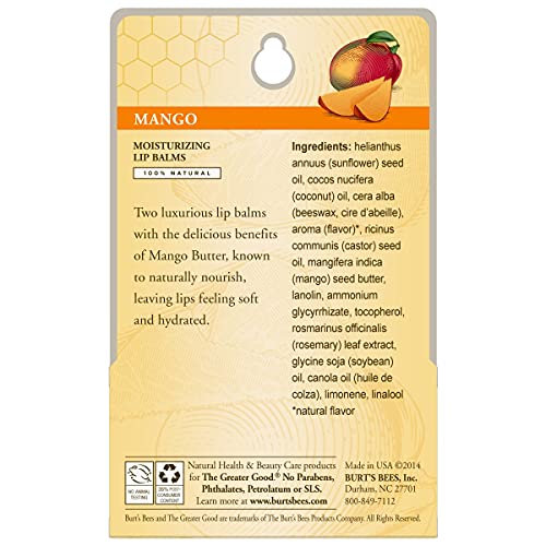 Burt's Bees Lip Balm, Pomegranate, Lip Moisturizer With Responsibly Sourced Beeswax, Tint-Free, Natural Conditioning Treatment, 1 Tube, 0.15 oz.
