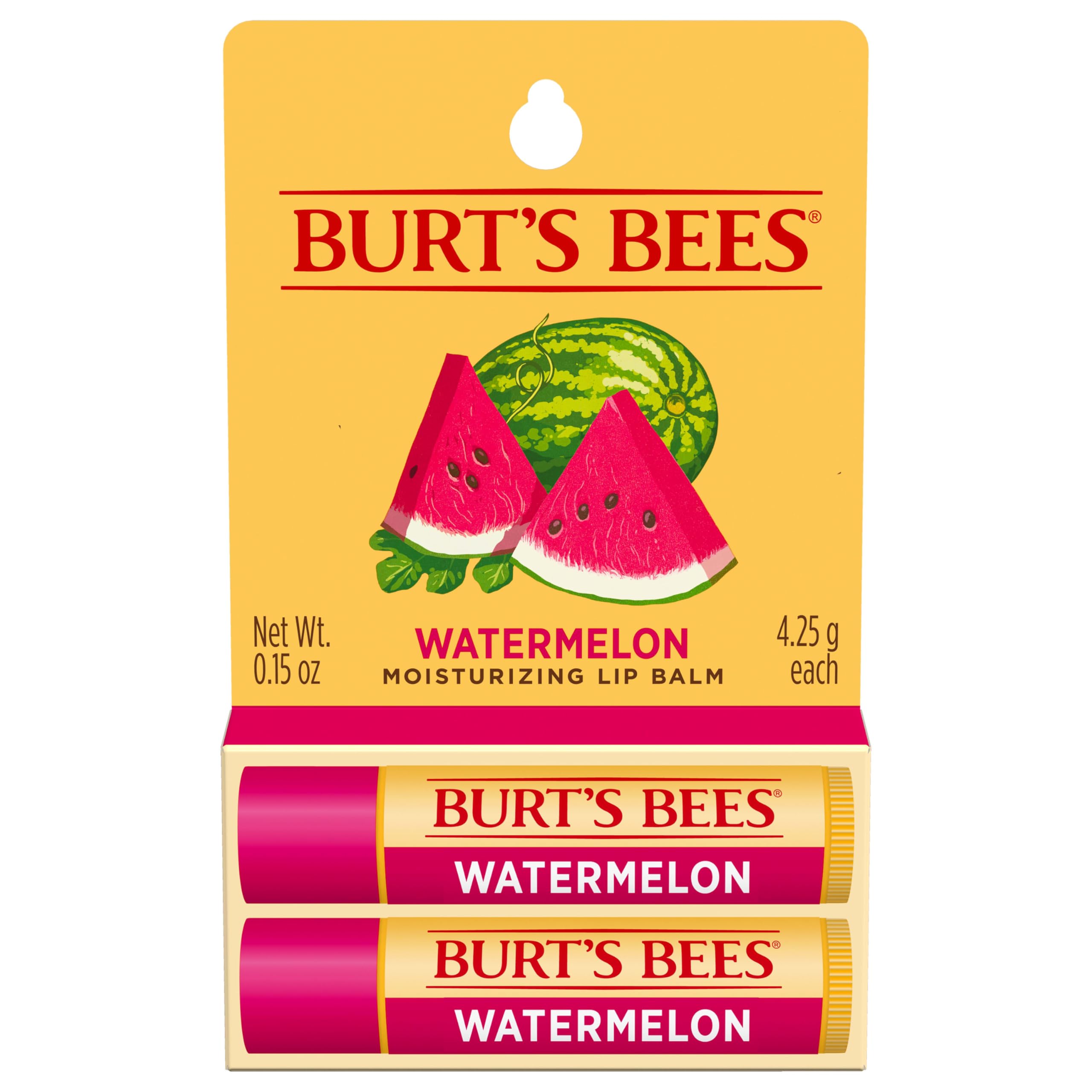Burt's Bees Lip Balm, Pomegranate, Lip Moisturizer With Responsibly Sourced Beeswax, Tint-Free, Natural Conditioning Treatment, 1 Tube, 0.15 oz.