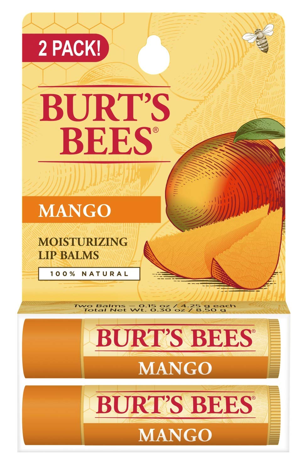 Burt's Bees Lip Balm, Pomegranate, Lip Moisturizer With Responsibly Sourced Beeswax, Tint-Free, Natural Conditioning Treatment, 1 Tube, 0.15 oz.