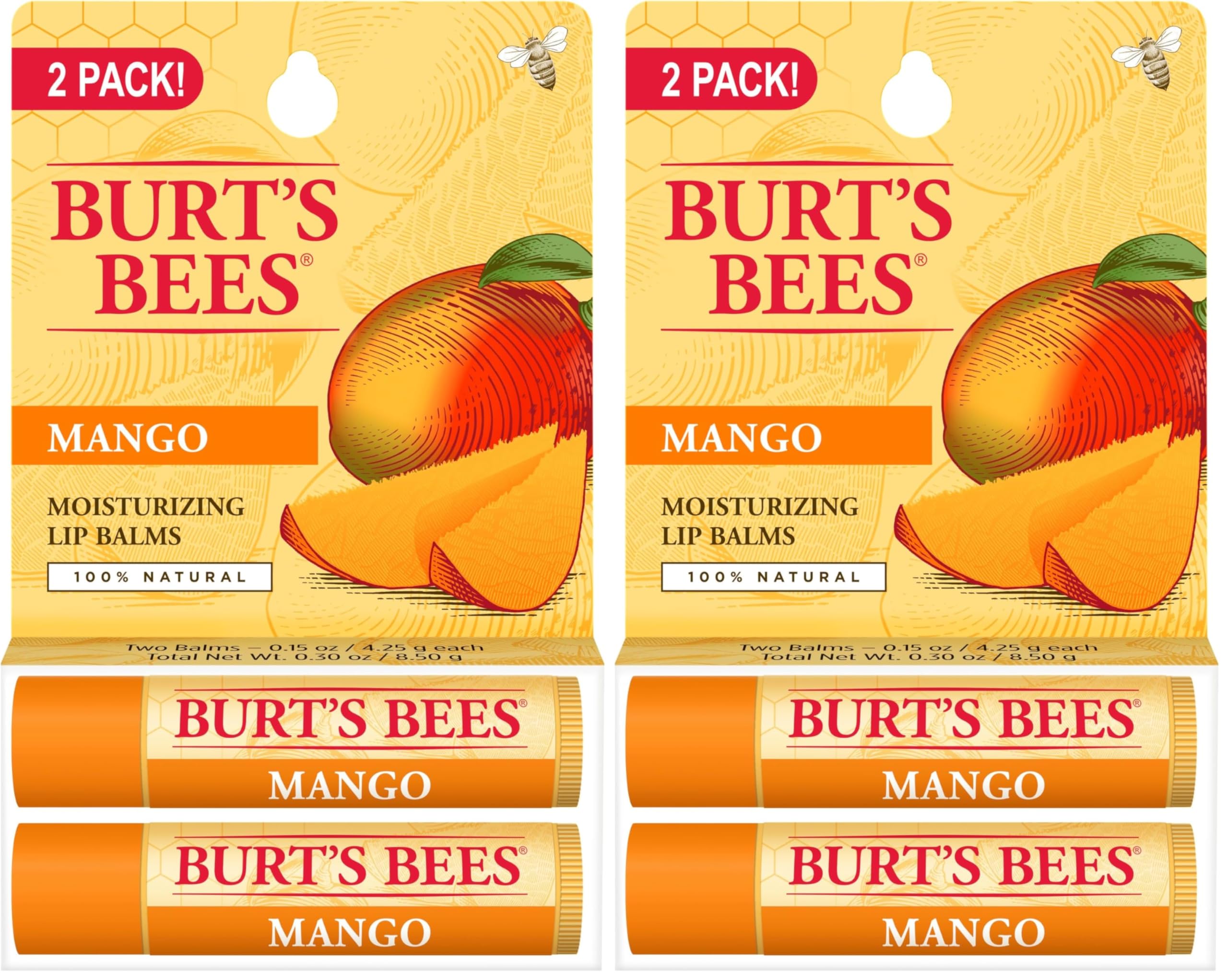 Burt's Bees Lip Balm, Pomegranate, Lip Moisturizer With Responsibly Sourced Beeswax, Tint-Free, Natural Conditioning Treatment, 1 Tube, 0.15 oz.