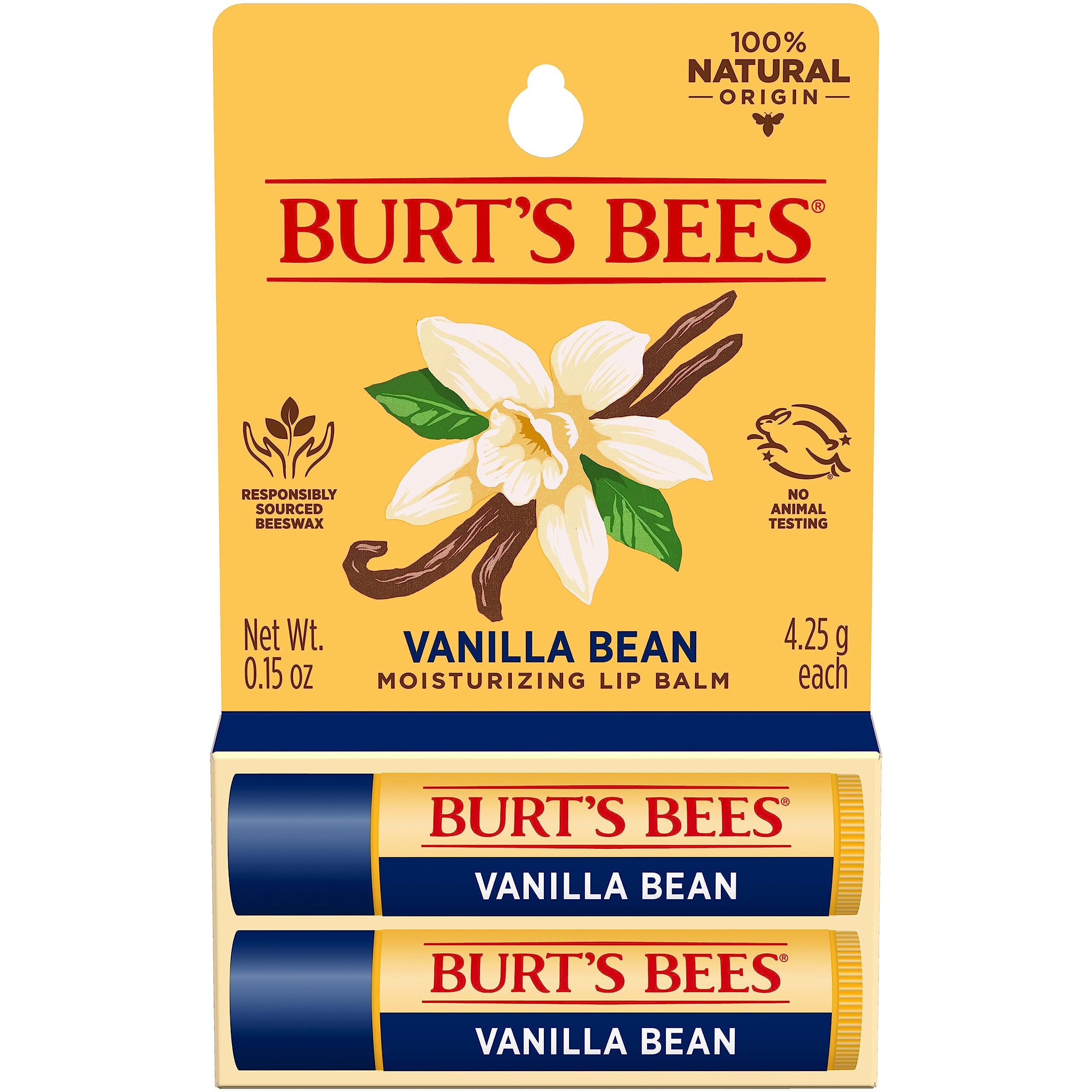 Burt's Bees Lip Balm, Pomegranate, Lip Moisturizer With Responsibly Sourced Beeswax, Tint-Free, Natural Conditioning Treatment, 1 Tube, 0.15 oz.