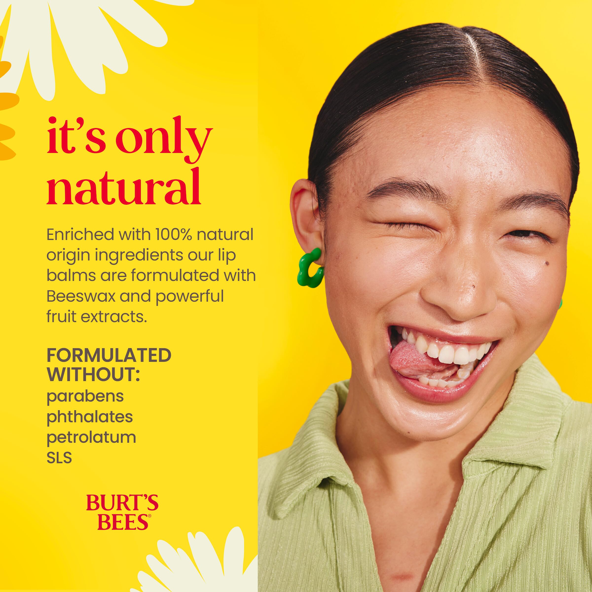 Burt's Bees Lip Balm, Pomegranate, Lip Moisturizer With Responsibly Sourced Beeswax, Tint-Free, Natural Conditioning Treatment, 1 Tube, 0.15 oz.
